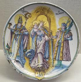 Muttergottes zwischen Hl. Conradus von Konstanz und Hl. Pelagius