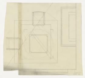Sitzecke, Tisch mit zwei Stühlen, Grundriss (Möbelentwürfe, Wohnräume)