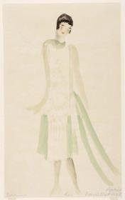 Frau in Kleid von Doeuillet
