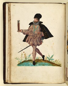 Stammbuch des Leonhard Hayder von Nürnberg: Herr mit Trinkgefäß