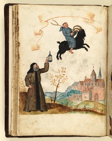Stammbuch des Leonhard Hayder von Nürnberg: Mönch auf Geißbock