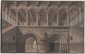 Ariodan. Oper von Etienne Nicolas Méhul. Entwurf zur 3. Dekoration. Großer Saal