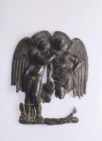 Relief mit Eros und Psyche, aneinandergelehnt stehend