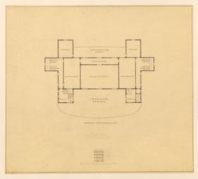 Phantasieprojekt, Privathaus für Erich Mendelsohn (Das große Haus). Grundriß des ersten Obergeschosses