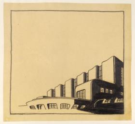Phantasieprojekt, Privathaus für Erich Mendelsohn (Das große Haus). Perspektivansicht