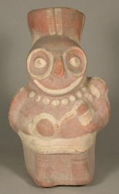 Stehende anthropo-zoomorphe Figur (Eule)