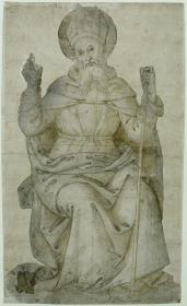 Thronender Heiliger (Augustinus?)