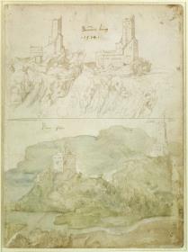 Skizzenblatt mit Landschaftsstudien