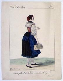 Jeune fille de la Vallée d`Oetz, Tyrol. Cost. de div. Pays No. 10