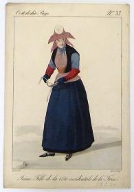 Jeune fille de la Côte occidental de la Frise. Cost. de div. Pays No. 33