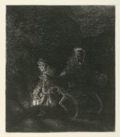 Die Flucht nach Ägypten bei Nacht