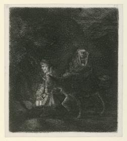 Die Flucht nach Ägypten bei Nacht