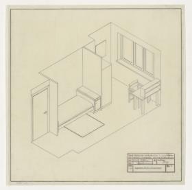 Gastzimmer, Perspektive, Auftrag Götsch, Musikheim (Möbelentwürfe, Wohnräume)