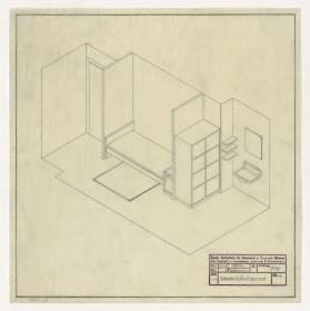 Gastzimmer, Perspektive, Auftrag Götsch, Musikheim (Möbelentwürfe, Wohnräume)