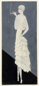 Frau in Abendkleid