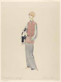 Frau in Morgenanzug