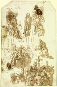 Studie für die Auferweckung des Lazarus und die Konsekration des Hl. Nikolaus (in der Kirche San Nicolò dei Mendicoli in Venedig)
