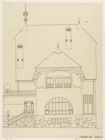 Wien, Wohnhaus Bahr, Aufriss der Ostfassade