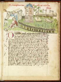 Die Weingärtner töten den Sohn des Weinbergbesitzers. in: Speculum humanae Salvationis