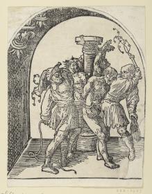 Geisselung Christi, aus der Umrahmung  von Hollstein 72