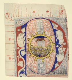 Initiale P(ost passionem), Himmelfahrt, Antiphonarium Officii, Fragment