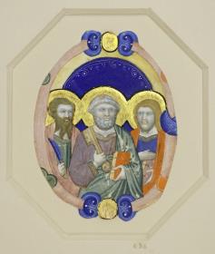 Initiale O mit Halbfiguren der Apostel