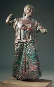 Archaische Statuette der angreifenden Athena