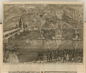 Feuerwerk zur Hochzeit von Kurfürst Friedrich V. von der Pfalz und Elisabeth Stuart in Heidelberg 1613