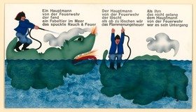 Vorzeichnung zu Der mini mini DÜSENZWERG (Ein Hauptmann von der Feuerwehr)