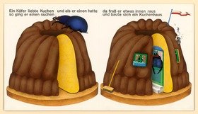 Vorzeichnung zu Der mini mini DÜSENZWERG (Ein Käfer liebte Kuchen)