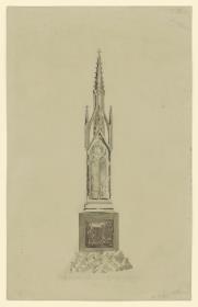Denkmal-Entwurf in Form einer gotischen Fiale