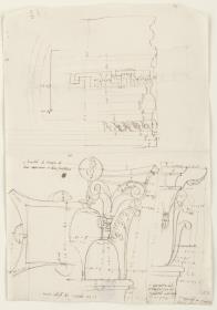 Architektonische Elemente des Tempels des Antonius und der Faustina