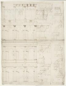 Teilaufriss der Fassade des Colosseums