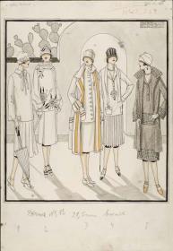Frauen in Complet und Kleid
