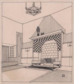 Darmstadt, Entwurfsvariante zur Halle des Olbrich Hauses, Perspektive