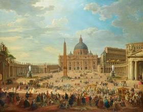 Die Ausfahrt des Duc de Choiseul auf dem Petersplatz in Rom