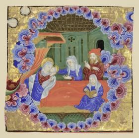 Initiale S mit der Geburt der Maria