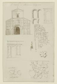 Ancona, Fassade von S. Maria della Piazza, acht Architekturdetails