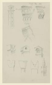 Verona, Campanile Außenkamine, Architekturornamente