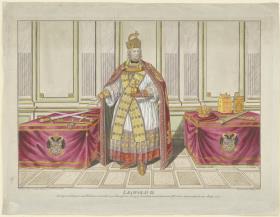 Porträt Leopold II., Kaiser des Heiligen Römischen Reiches deutscher Nation mit den Insignien