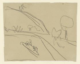 Landschaft mit Ruderbooten