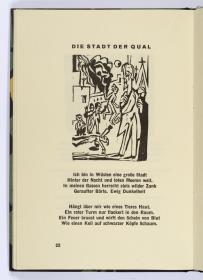 "Die Stadt der Qual". Georg Heym, Umbra Vitae, München 1924, S. 22.