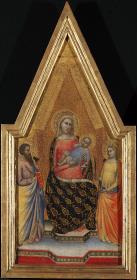 Thronende Maria mit dem Kind und zwei Heiligen