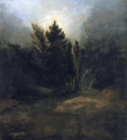 Denksäule im Walde (unvollendet)