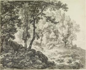 Bäume auf felsigem Grund (Serpentara bei Olevano)