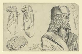Friedrich der Weise, Skarabäus, zwei Ansichten des Amuletts der Nilpferdgöttin Theoris