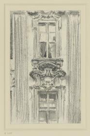 Detail der Fassade des British Hotel in Dresden