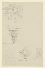 Reggio Emilia, Modena, Wohnhaus in Regio, Dom von Mondena, Wandaufriß, Kapitell