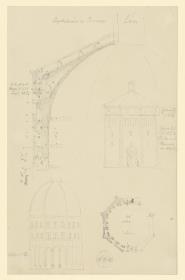 Cremona, Baptisterium, Konstruktion der Kuppelschale, Ansicht Innenraum, Grundrß