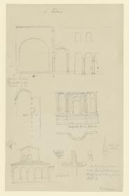 Ravenna, S. Teodoro, Pulpito di S. Severo, S. Giovanni, Aufrisse, Grundrisse, Längsschnitte